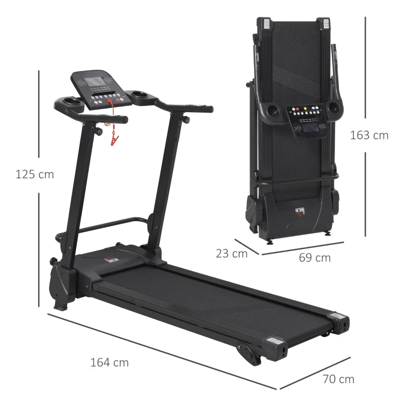 14km/h - Manual Incline Foldable Treadmill with 5 Speed Shortcut Settings, 12 Pre-Set Programs and LCD Display