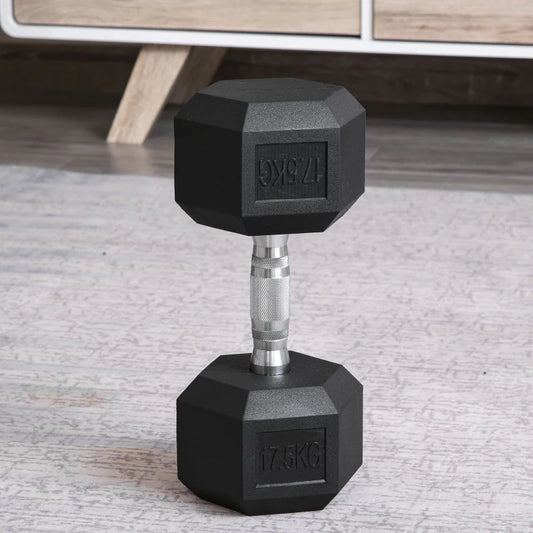 Strength Training Rubber Hex Dumbbell Set of 2x 17.5kg