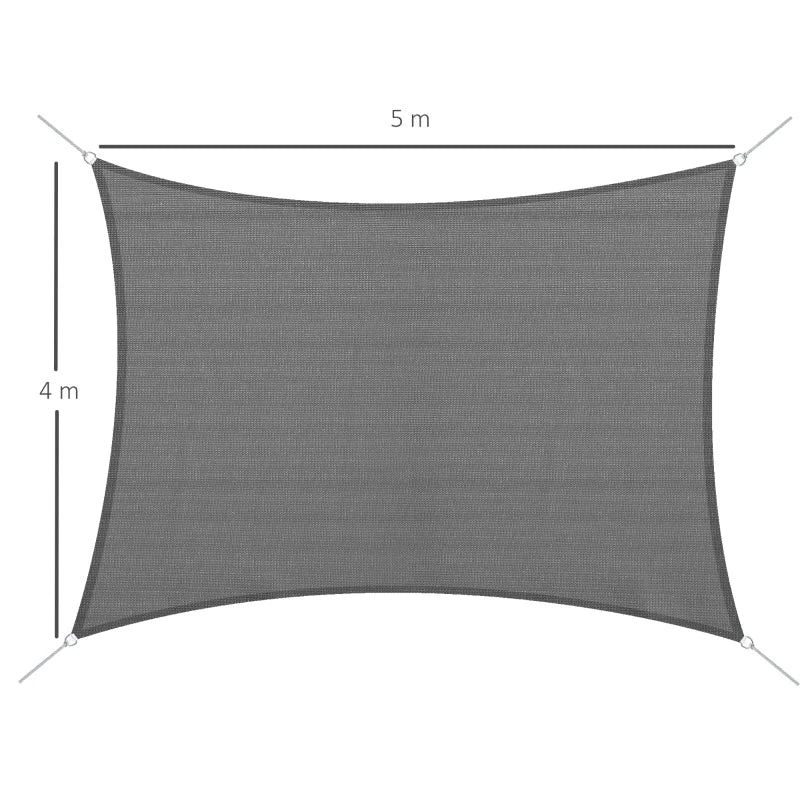 Rectangle Sun Shade Sail Canopy for Seating Area Cover- (5 x 4m)