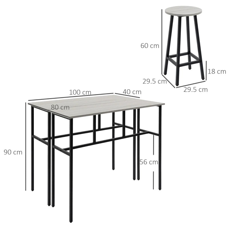 6-Piece Multi-Use Design Breakfast Table Set with 4 Stools and 2 Tables