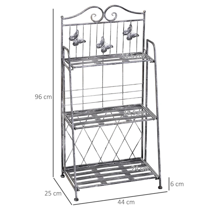 Metal Butterfly Style Freestanding Plant Stand / Flower Rack