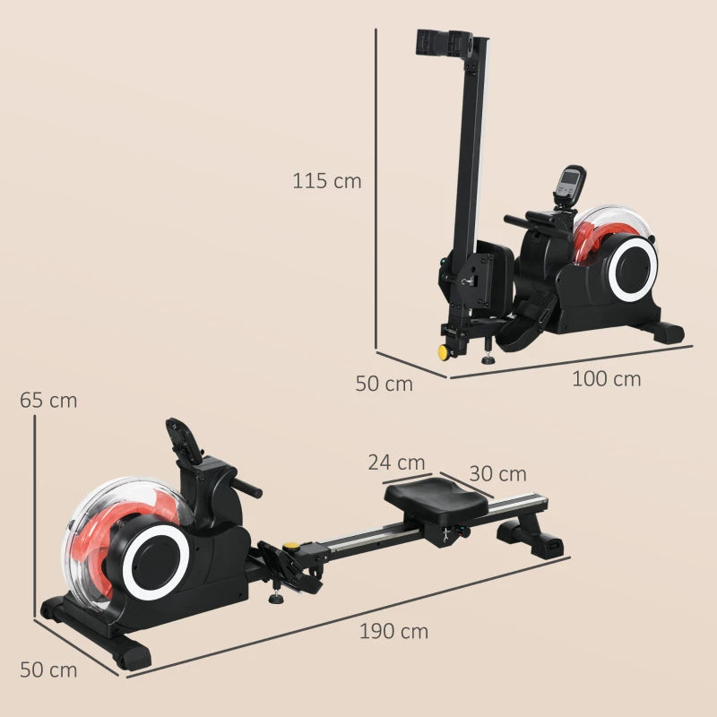 15L - Water Rower Rowing Machine with LCD Monitor and Tablet Holder