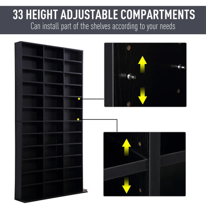 Bookcase Display Unit / Media Storage Unit with 36 Sections & 10 Adjustable Shelves