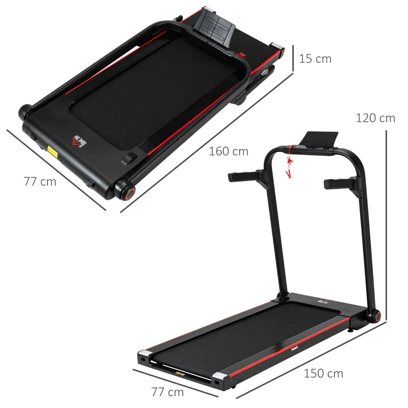 14km/h - Foldable Treadmill with Emergency Stop Button and Multifunction LED Display