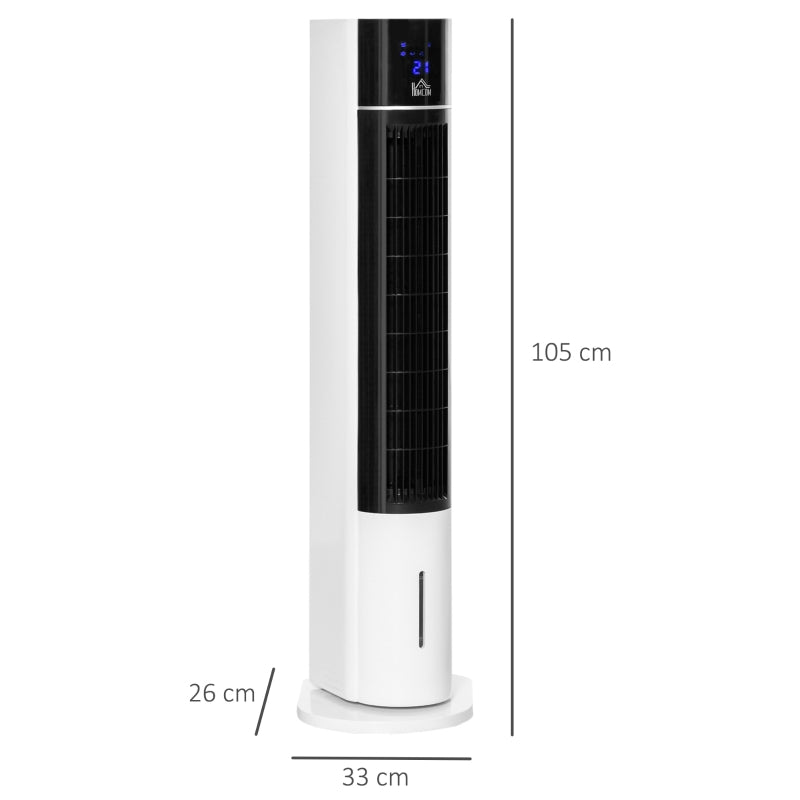 41" Oscillating Bladeless Air Cooler Fan with 3L Water Tank, 3 Speed Modes, Timer and Remote Control