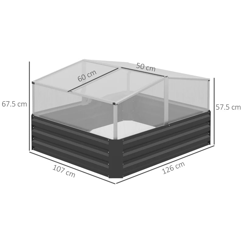 Galvanised Raised Garden Bed with Polycarbonate Top