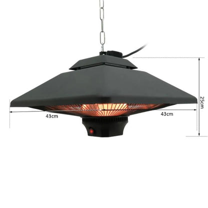 2000W - Hanging Halogen Patio Heater with Remote Control