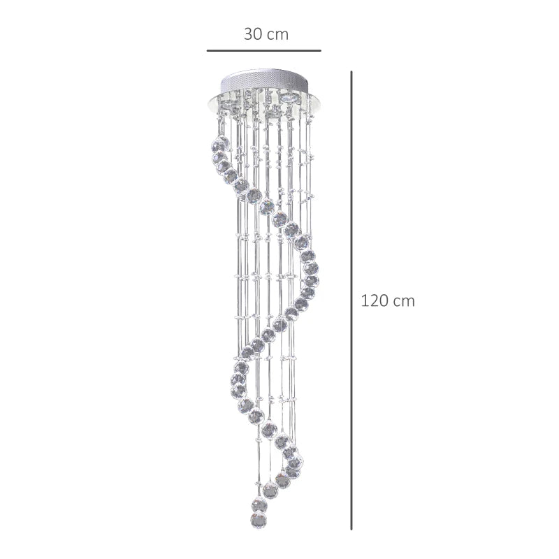 Chandelier Style Spiral Crystal Waterfall Droplet - Ceiling Light