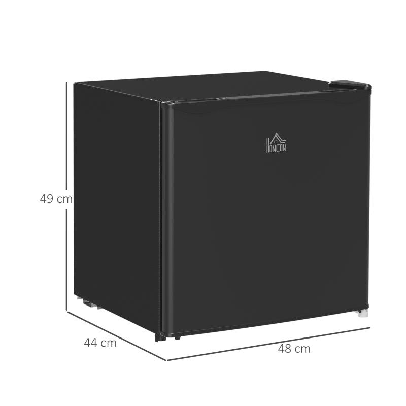 46L - Table Top / Under Desk Small Fridge with Ice Box, Reversible Door, Adjustable Temperature and Legs - Half Fridge - Black