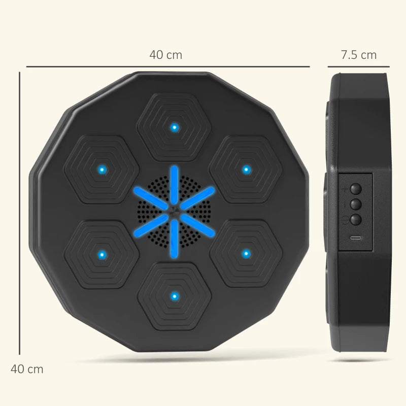 Wall Mountable Music Response Time Boxing Machine with Bluetooth and LED Lights