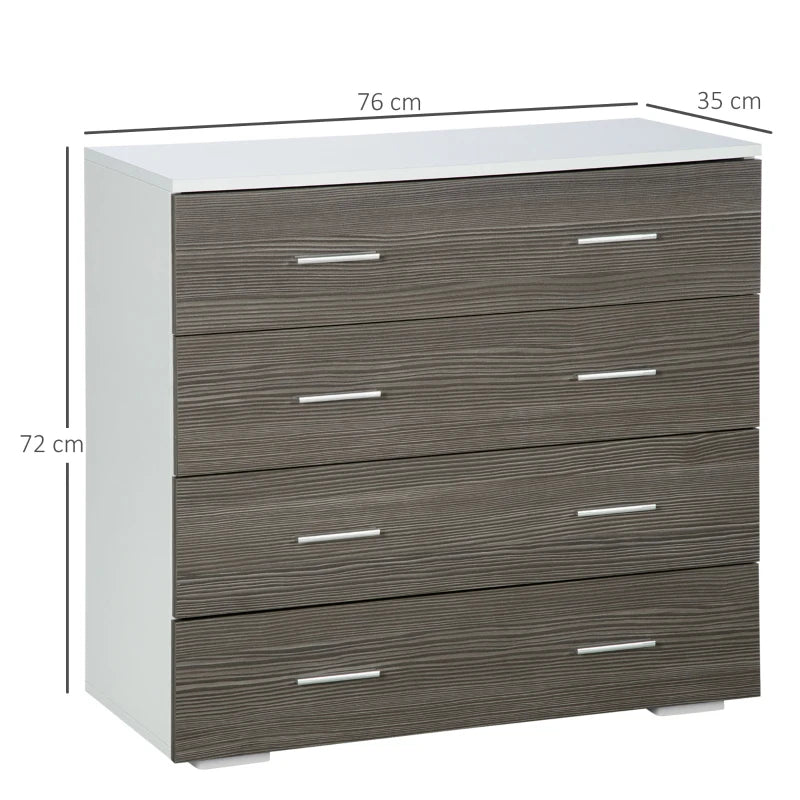 Two-Tone - 4-Drawer Dresser Chest of Drawers / Storage Organiser