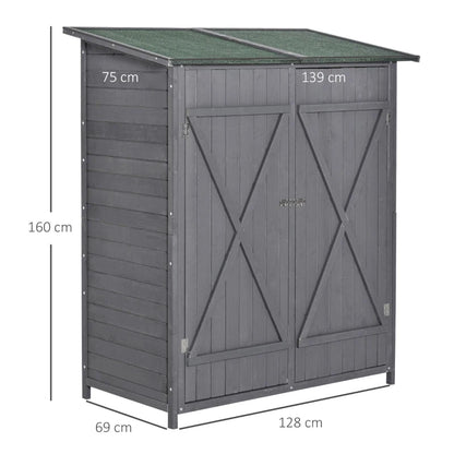 Slimline Wooden Shed Multifunctional Lockable Shed with Asphalt Roof