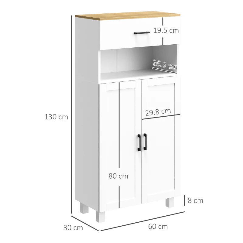 Nordic Storage Cabinet with Drawer, Cupboard & Open Style Countertop