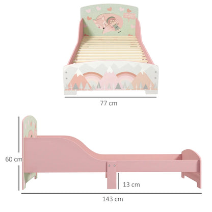 Fox Explorer Design - Kids / Child Toddler Bed Frame with Low to Floor Design for Safety