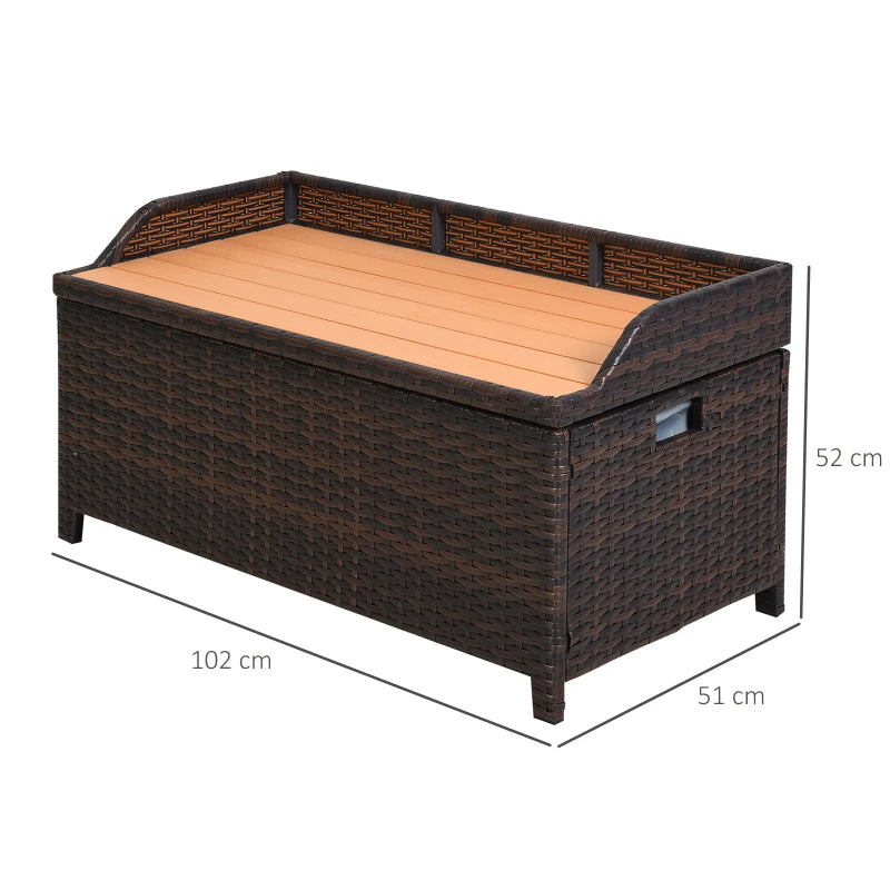 Rattan Ottoman Storage Bench - with Zip-Up Lining