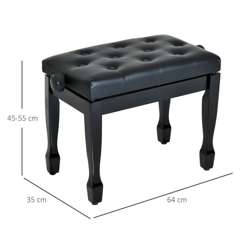 Leather Footstool / Piano Stool - Height Adjustable Bench