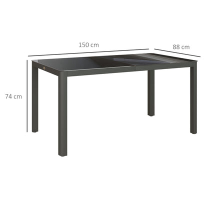 Aluminium Garden Table with Glass Tabletop - (Chairs not Included)