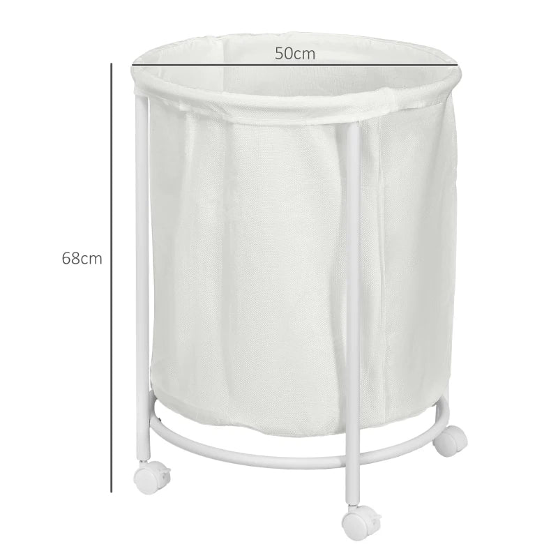 100L Large Capacity - Rolling Laundry Bin with Steel Frame and Removable Lining