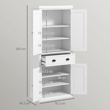 Large - Freestanding Multi Storage Kitchen Pantry / Cabinet - White