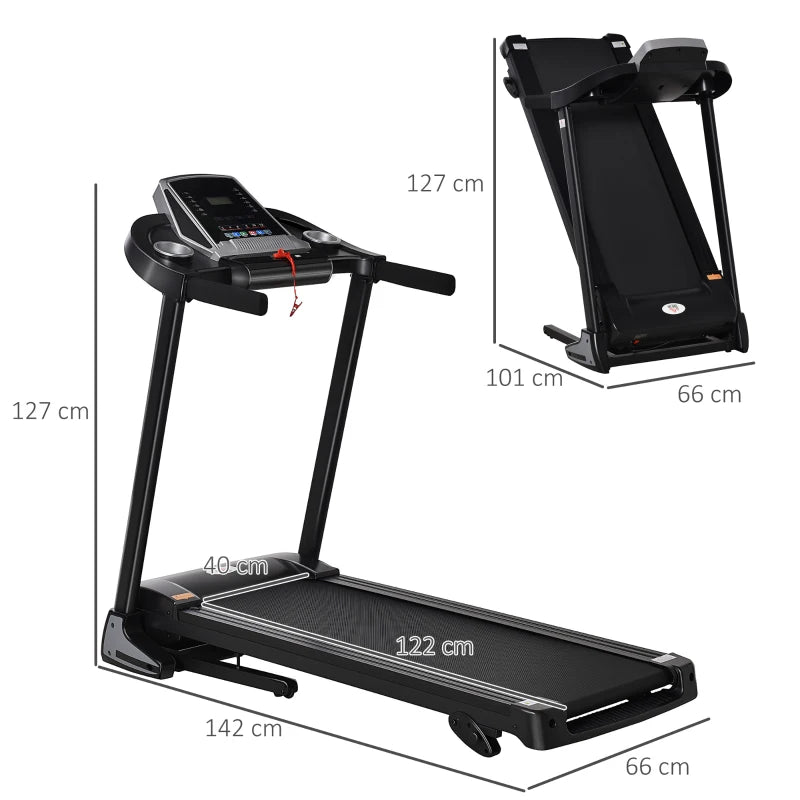 Folding Treadmill with 3 Level Incline, LED Display, 12.8km/h Speed and Phone / Drinks Holder