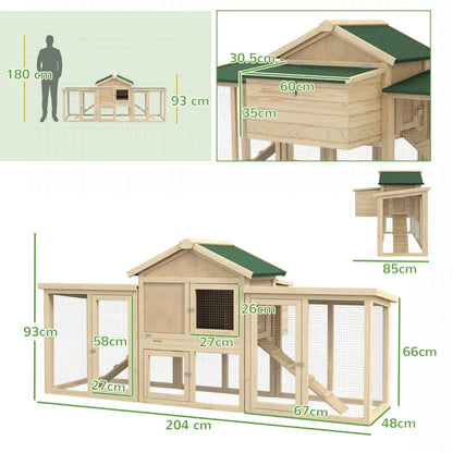 Large Chicken Coop with Run Backyard and Nesting Boxes