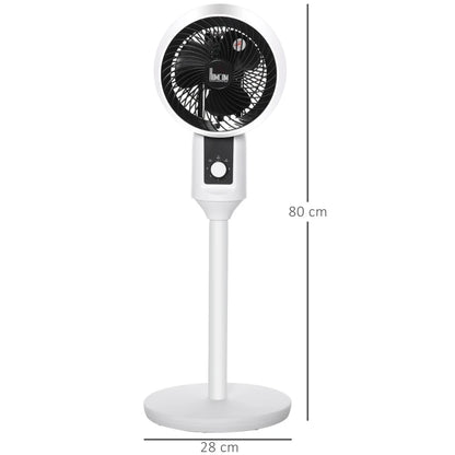 9" - 70° Oscillation / 90° Vertical Tilt - Air Circulator Fan with 3 Speed Modes and Pedestal