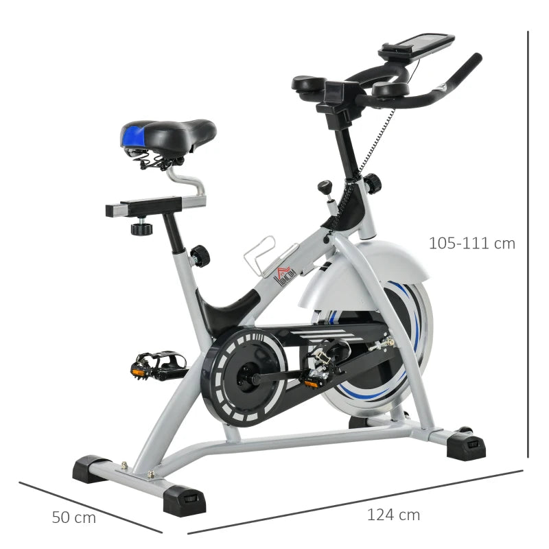 Indoor Quiet Drive Stationary Cycling Exercise Bike with LCD Screen and Bottle Holder (15kg Flywheel)