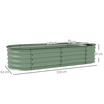 Galvanised Raised Garden Bed / Plant Potter Box - Green