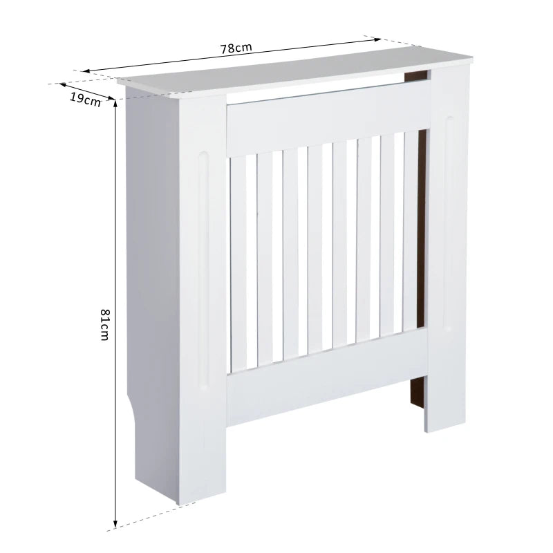 Small Radiator Cover - Vertical Slatted Vent Design with Top Display Shelving