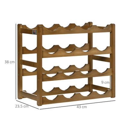 4-Tier - 16 Bottle Bamboo Tabletop Wine Rack / Display Shelf Organiser