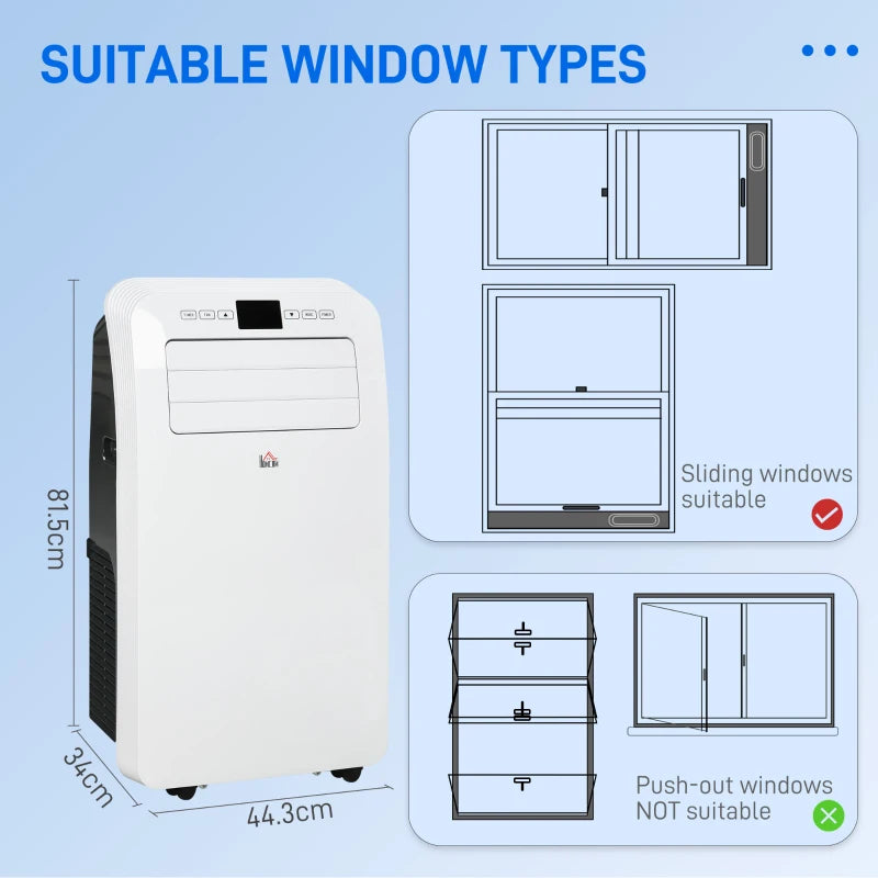 12,000 BTU - Three Mode Air Conditioner with LED Temperature Display and Multi-Function Buttons