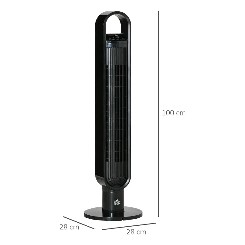 39" Freestanding Oscillating Tower Fan with 3 Speed Modes, 12hr Timer and Remote Control - Black