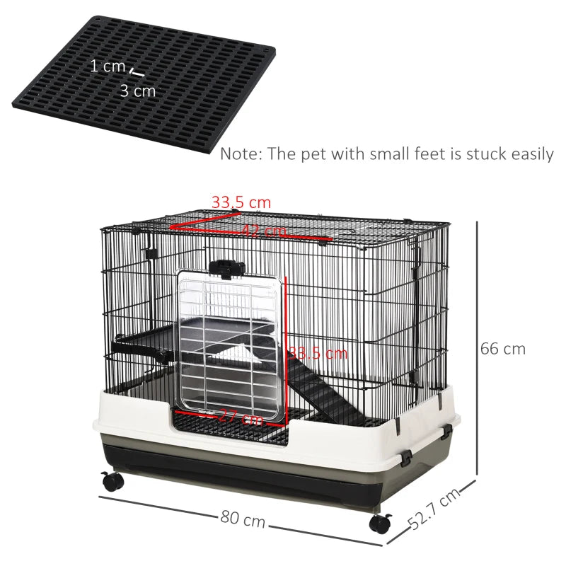 2-Tier Small Animal Rolling Cage (Hamsters / Gerbils etc) with Platform and Ramp