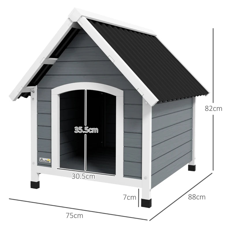 Dog House with Removable Floor and Wave Shaped PVC Roofing for Rainproofing