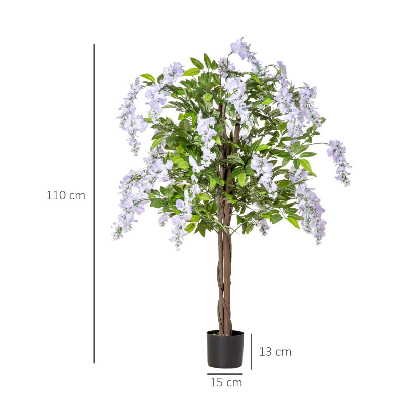 Set of 2 - Wisteria Floral Colourful Plants for Indoor / Outdoor - 100cm