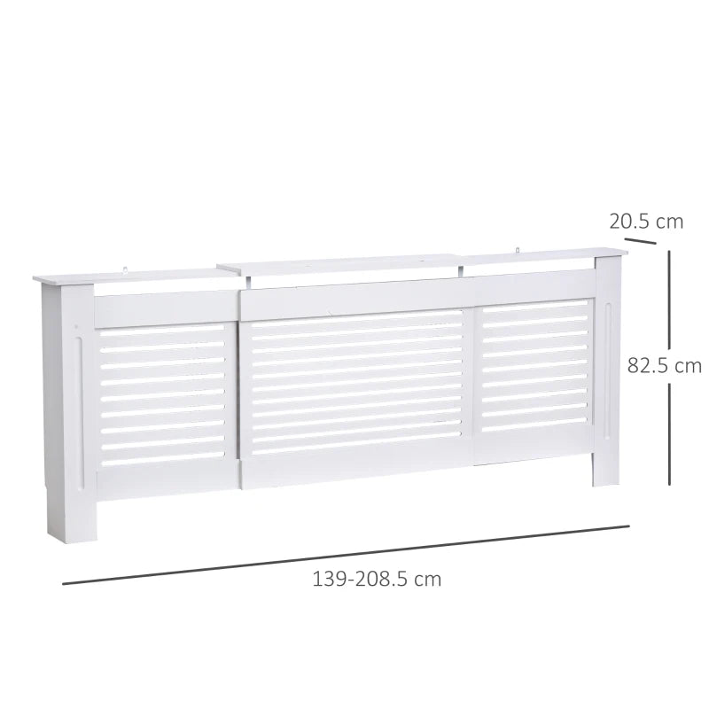 Slatted Design - Extendable Radiator Cover with Top Display Shelf