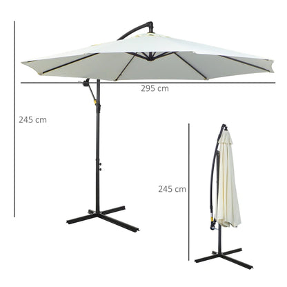 Cantilever Hanging Banana Parasol Umbrella - White