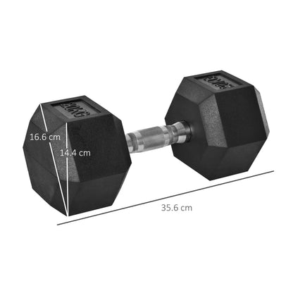 Strength Training Rubber Hex Dumbbell Set of 2x 20kg