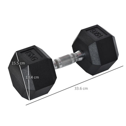 Strength Training Rubber Hex Dumbbell Set of 2x 15kg