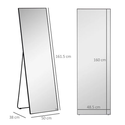 Ultra Slim Bezel Full Length Body Mirror - Freestanding or Wall Mounted