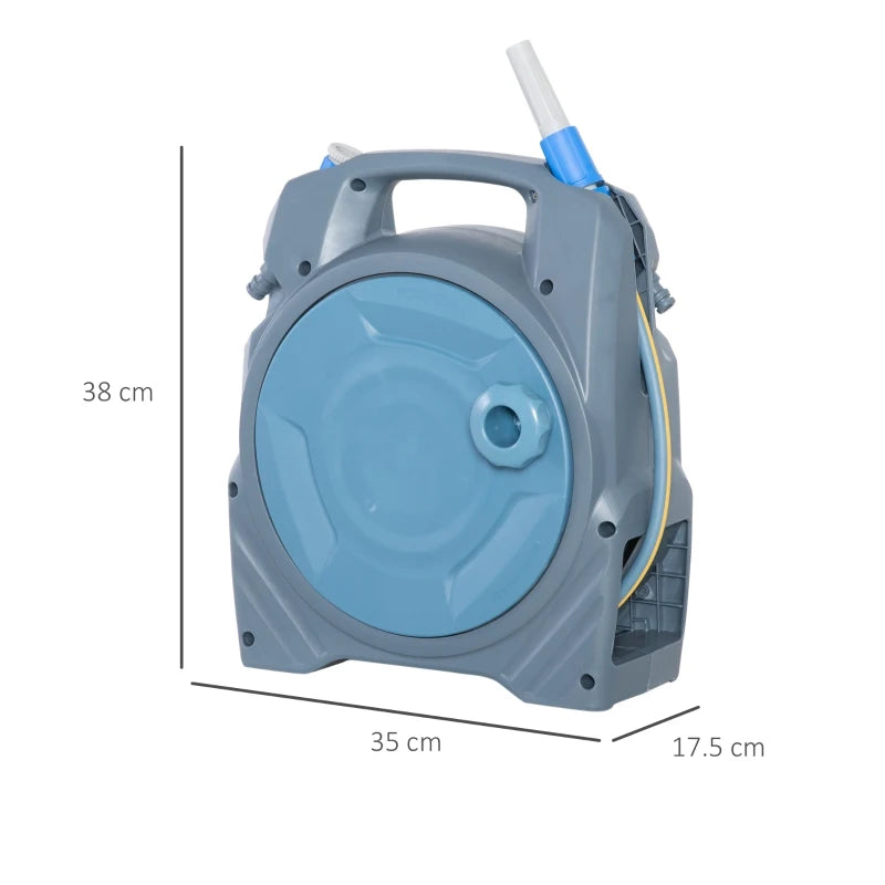 10m + 10m - Retractable Garden Hose Reel with Simple Manual Rewind