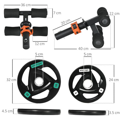 Strength Training Tib Bar with 2x 5kg & 2x 10kg Weights Included