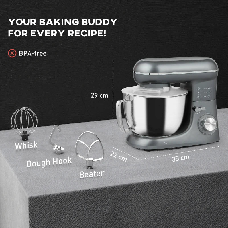 Kitchen Aiding - Electric Stand Mixer - with multiple Accessories - 1300W