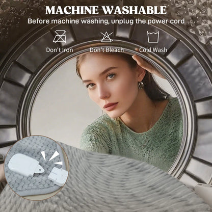 Heated Electric Blanket Throw with 5 Heating Levels for Christmas / Winter