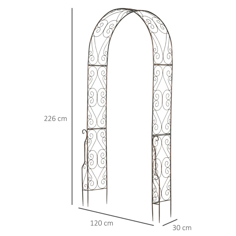 Metal Garden Arch / Decorative Arbour Trellis - 7ft