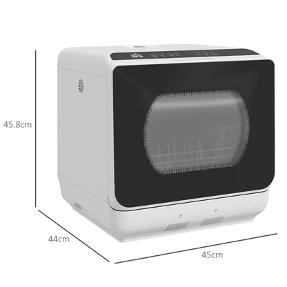 Multi-Program 6L Tabletop Dishwasher with LED Panel for Multifunction Controls