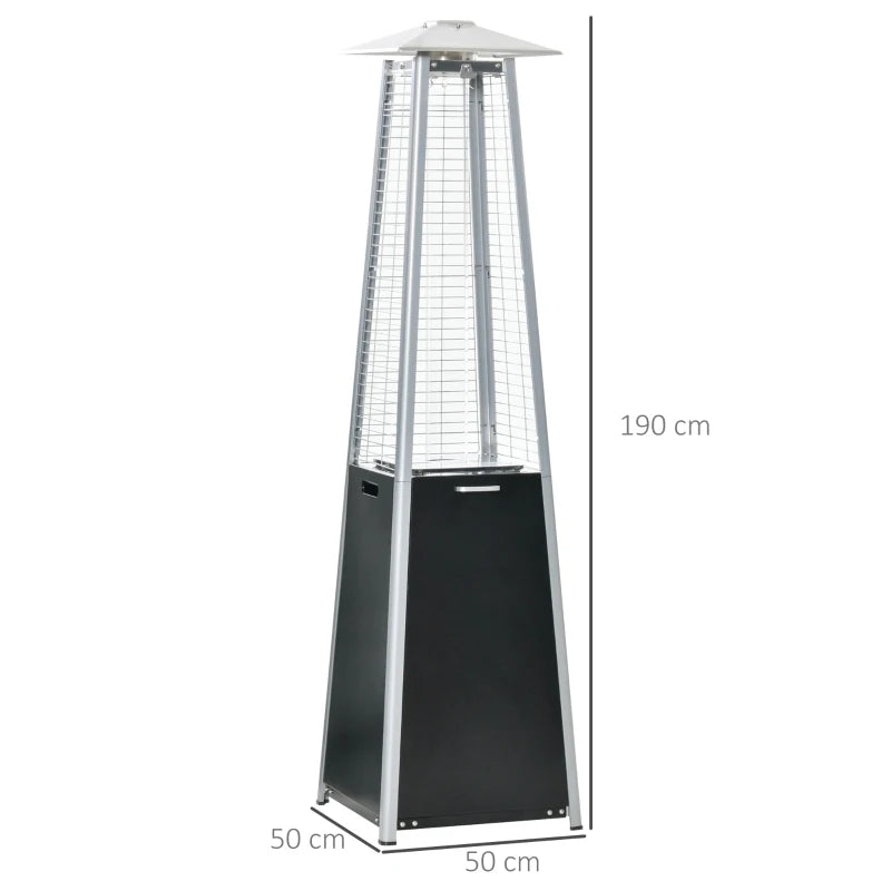 Pyramid Patio Gas Heater Garden Tower with Wheels, Dust Cover, Regulator and Hose