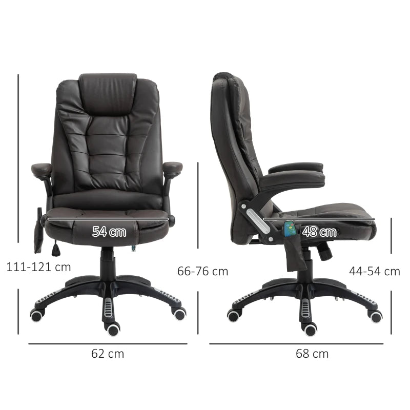 Executive Tilt & Recline Office Chair with Massage & Heat function - Brown