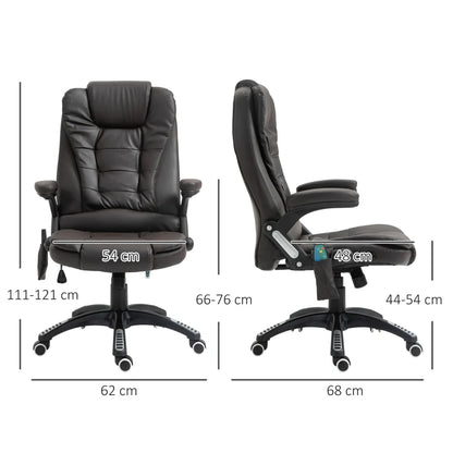 Executive Tilt & Recline Office Chair with Massage & Heat function - Brown