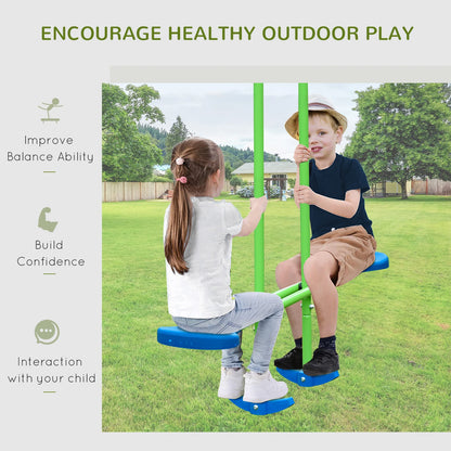 Kids Swing Set 2 Singles and 1 Double Swing Bench